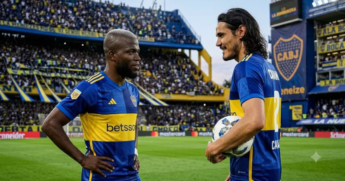 Enner Valencia y Cavani en Boca Juniors