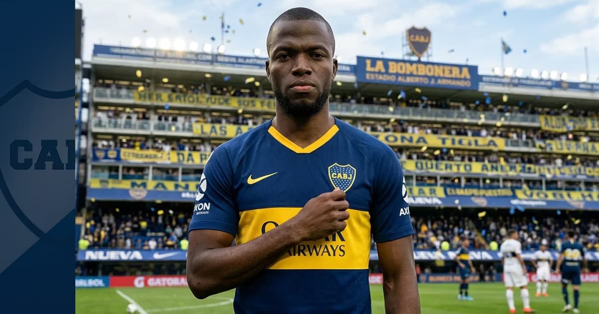 Enner Valencia con la camiseta de Boca Juniors