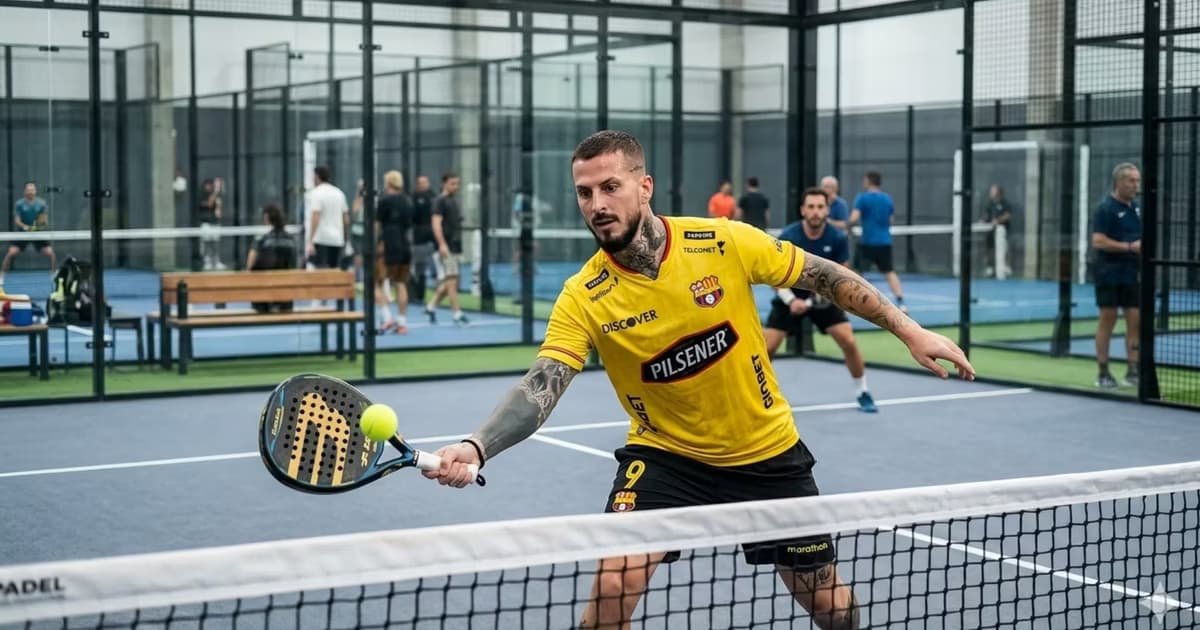 Dario Benedetto jugando pádel