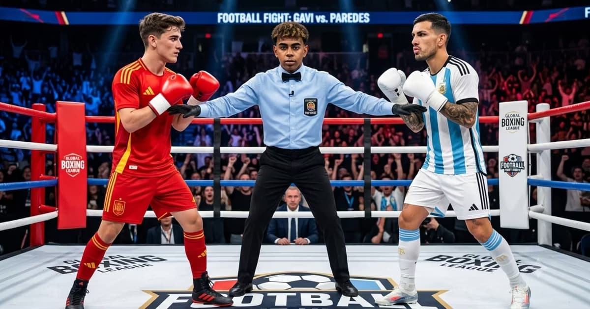 Gavi contra Leandro Paredes y Lamine Yamal como arbitro