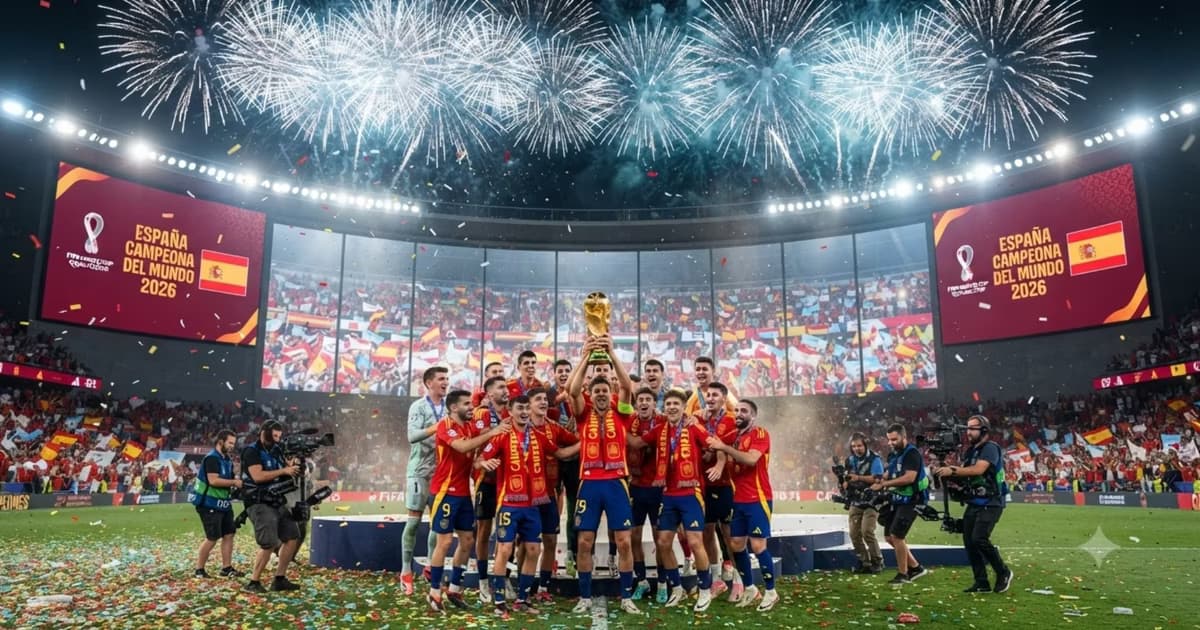 La selección española alzando la Copa del Mundo