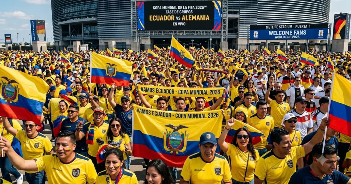Hinchas ecuatorianos entrando al estadio