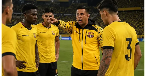 Jugadores de Barcelona y César Farías