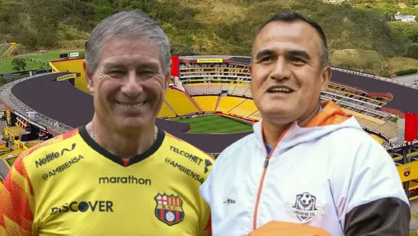 Ariel Holan y Geovanny Cumbicus (Foto tomada de: Barcelona SC/API/Libertad)