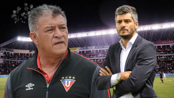 Claudio Borghi y Gustavo Munua (Foto tomada de: Primicias/Liga de Quito)