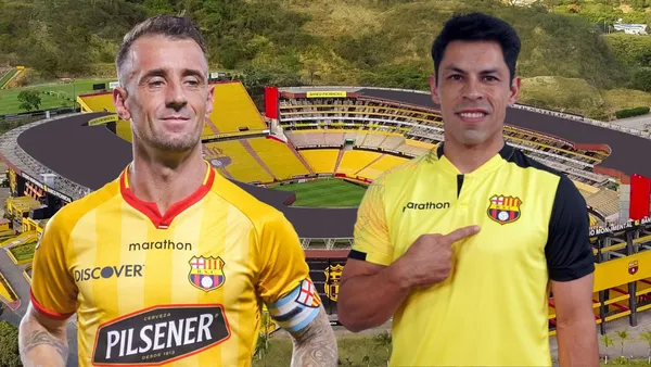 Damián Díaz y Matías Oyola (Foto tomada de: Barcelona SC/Matías Oyola/API)