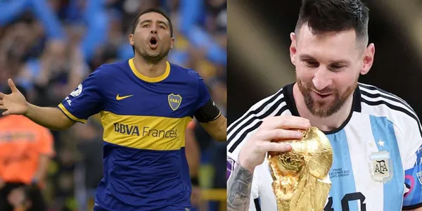 Decían que no se podían ver, así recibió Riquelme a Messi, en su homenaje