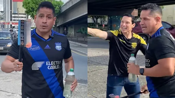 El periodista identificado con Emelec cumplió el reto luego de perder el Clásico del Astillero