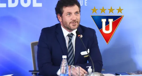 El presidente de la Conmebol estuvo visitando a Liga de Quito, mira si le gustó el regalo que le dieron