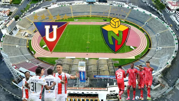 Estadio del Aucas/Jugadores de Liga y Aucas. Foto: via El Comercio/Olé