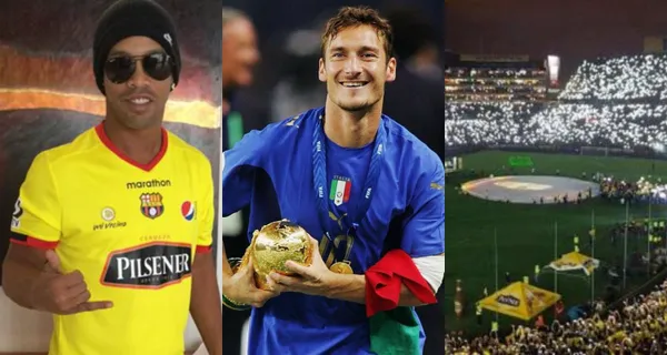 Francesco Totti suena como invitado para la Noche Amarilla de Barcelona SC. La diferencia de precios con Ronaldinho es grande si lo quieren traer al italiano