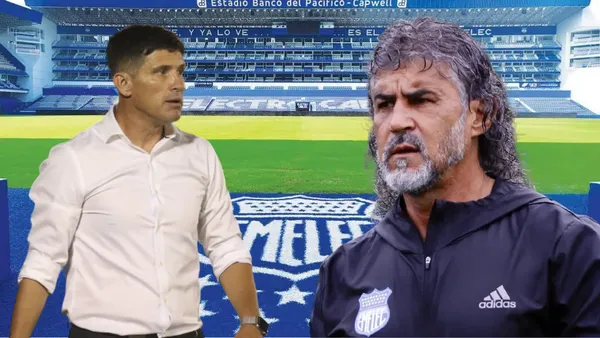 Gabriel Pereira y Leonel Álvarez (Foto tomada de: Emelec/Gabriel Pereira)