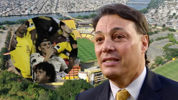 Hinchas de Barcelona SC y Alfaro Moreno (Foto tomada de: Barcelona SC)