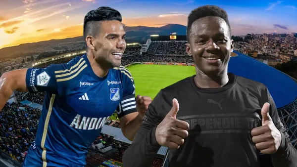 Juan Cazares y Radamel Falcaco (Foto tomada de: Liga de Quito/Transfermarkt/Independiente)