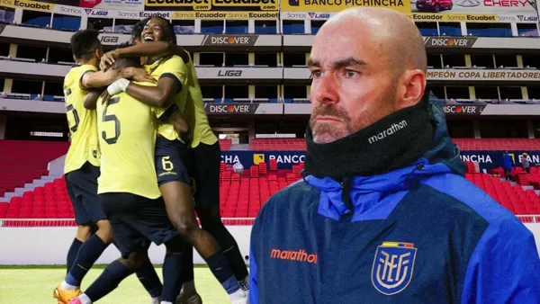 Jugadores de La Tri y Félix Sánchez (Foto tomada de: Liga de Quito/La Tri)