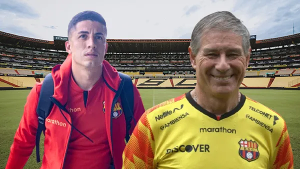 Luca Sosa y Ariel Holan (Foto tomada de: Alcaldía de Guayaquil/Barcelona SC/API)