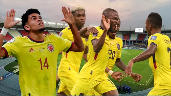 Luis Díaz y jugadores de La Tri (Foto tomada de: Wikipedia/Colombia/La Tri)