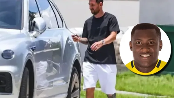 Marcos Caicedo y Lionel Messi / Foto: Olé