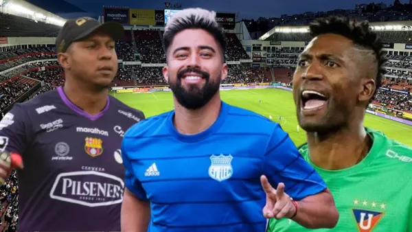 Máximo Banguera, Christian Noboa y Alexander Domínguez (Foto tomada de: Primicias/API/Emelec)
