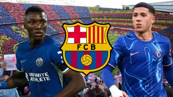 Moisés Caicedo y Enzo Fernández (Foto tomada de: FC Barcelona/Chelsea/Wikipedia)