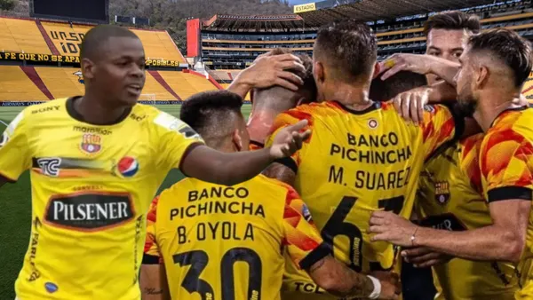 Narciso Mina y jugadores de Barcelona SC (Foto tomada de: Barcelona SC/API)