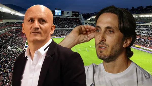 Pablo Repetto y Luis Zubeldía (Foto tomada de: Liga de Quito/API/Sao Paulo)