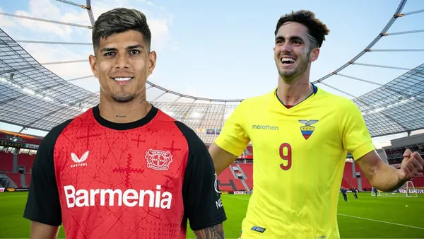 Piero Hincapié y Leonardo Campana (Foto tomada de: Wikipedia/Bundesliga/La Tri)