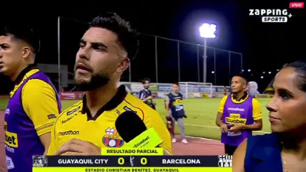 Tito Villalba trató mal a una periodista en el entretiempo de BSC vs Gye City ¿Lo pueden sancionar?