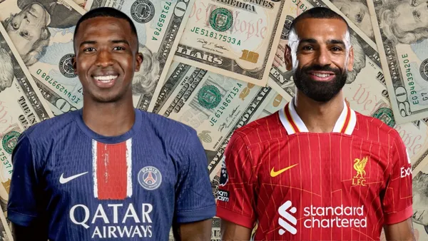 Willian pacho y Mohamed Salah (Foto tomada de: Forbes/PSG/Liverpool)