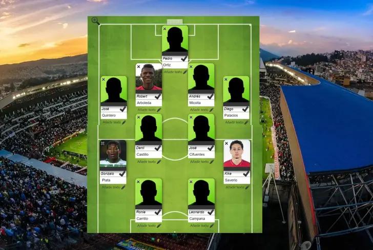 Alineación de jugadores borrados por Sebastián Beccacece (Foto tomada de: El Futbolero)