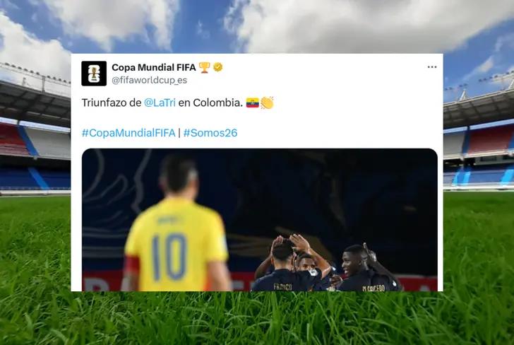 Publicación de la FIFA sobre el triunfo de La Tri (Foto tomada de: X)