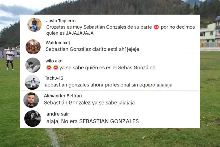 Comentarios confirmando que Sebastián González estaba jugando en la Liga Barrial de Florida (Foto tomada de: Tik Tok)