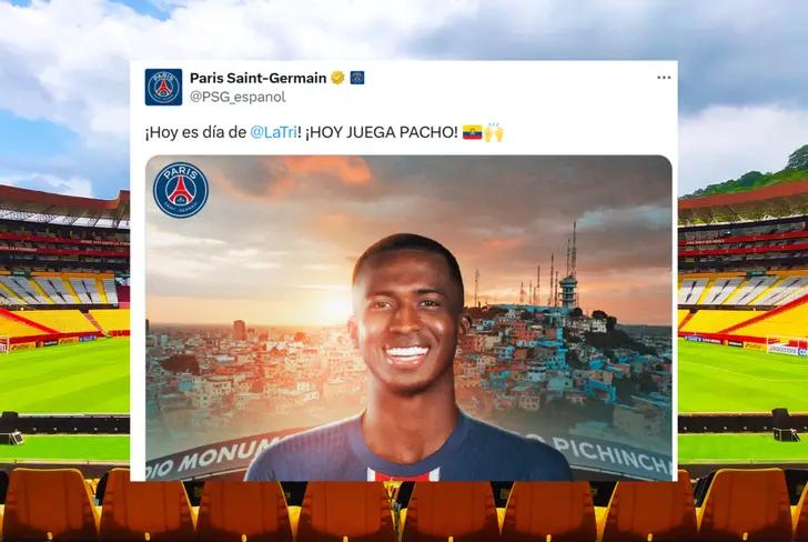 Comentario del PSG sobre Willian Pacho (Foto tomada de: X)