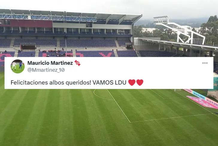 Mensaje Mauricio Martínez tras el campeonato de LDU (Foto tomada de: X)