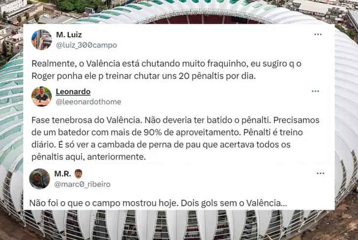 Comentarios de los hinchas de Internacional sobre Enner Valencia (Foto tomada de: X)