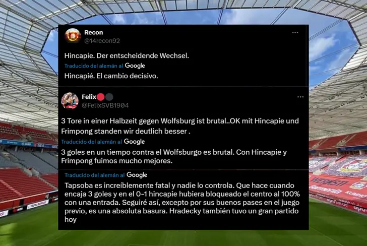 Comentarios de los hinchas del Bayer Leverkusen sobre Piero Hincapié (Foto tomada de: X)