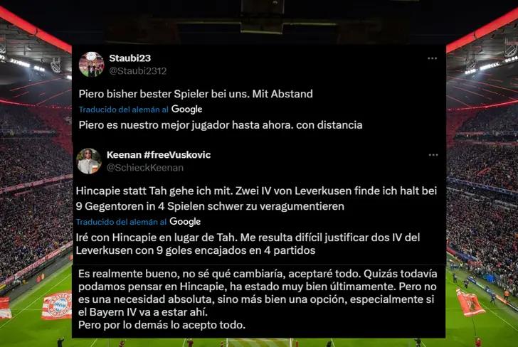 Comentarios de los hinchas del Bayer Leverkusen sobre Piero Hincapié (Foto tomada de: X)