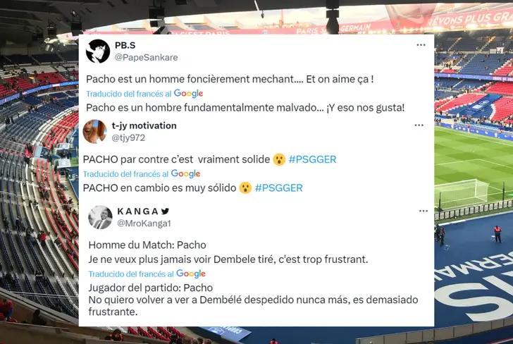 Comentarios de los hinchas del PSG sobre Willian Pacho en Champions League (Foto tomada de: X)