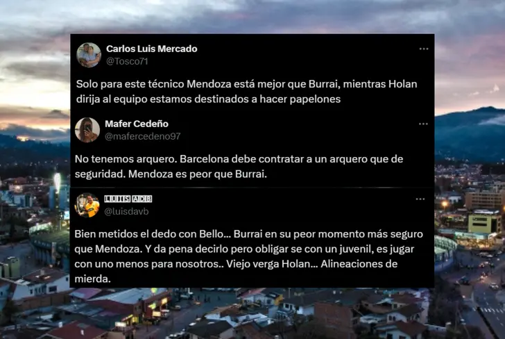 Comentarios de los hinchas de Barcelona SC sobre Víctor Mendoza (Vía X)