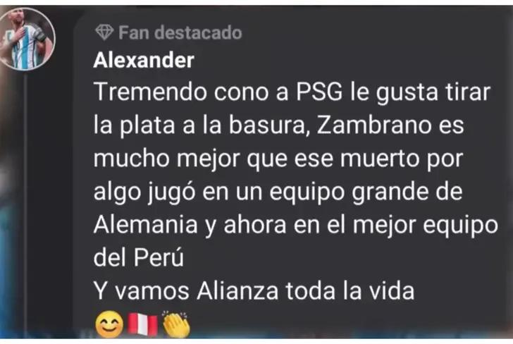 Comentarios de hinchas peruanos sobre Willian Pacho - Tomado de: Cruda Fútbol