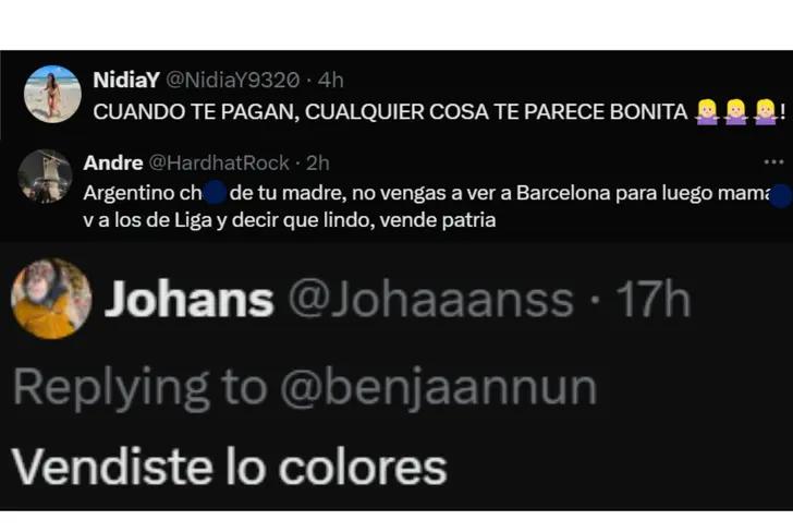 Tuits de hinchas de Barcelona SC enojados con Benja