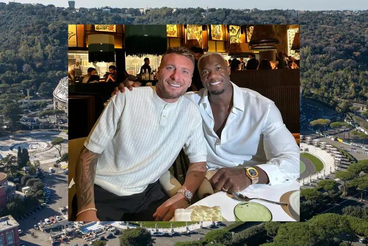 Felipe Caicedo y Ciro Immobile cenando juntos (Foto tomada de: Felipe Caicedo)