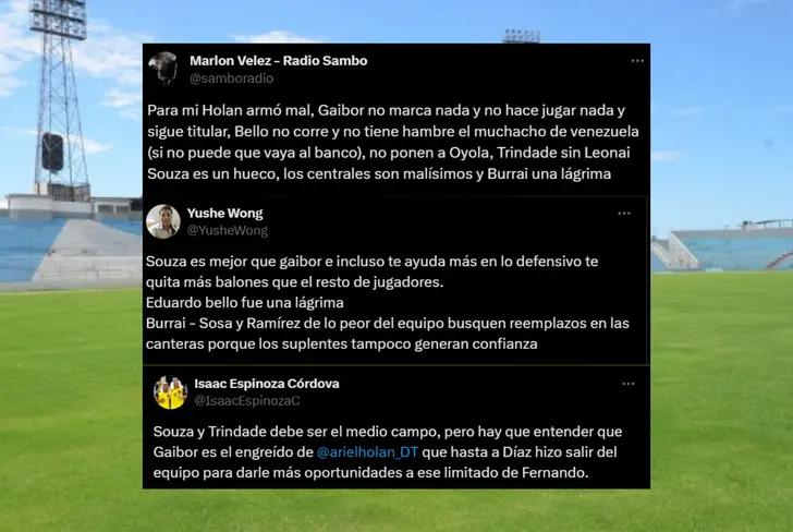 Comentarios de los hinchas de Barcelona SC contra Fernando Gaibor (Foto tomada de: X)