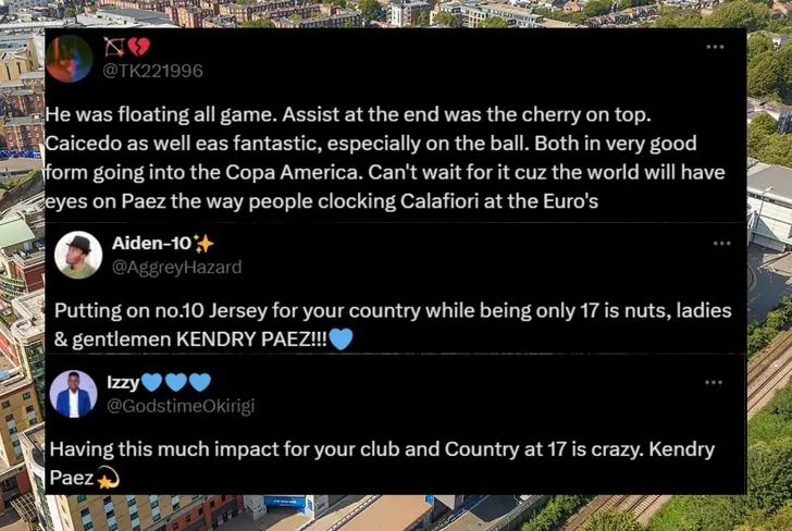 Mensaje de los Hinchas del Chelsea sobre Kendry Páez en La Tri