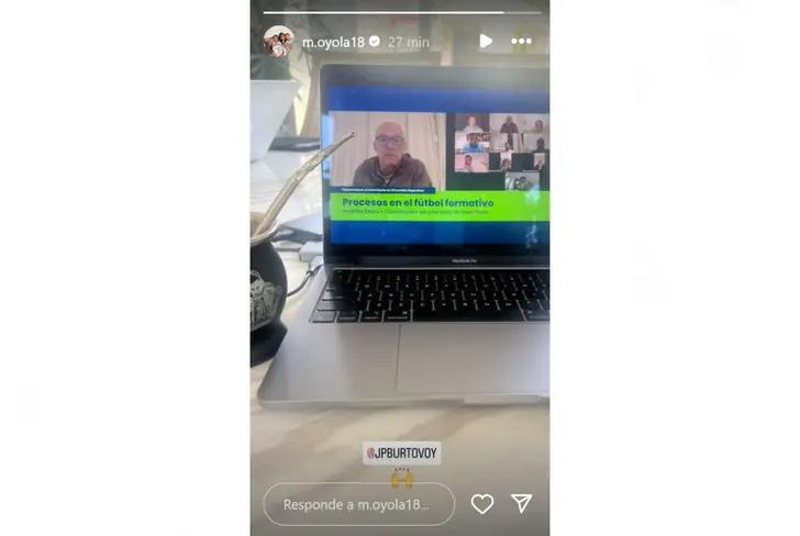 Matías Oyola en clases / Tomado de Instagram