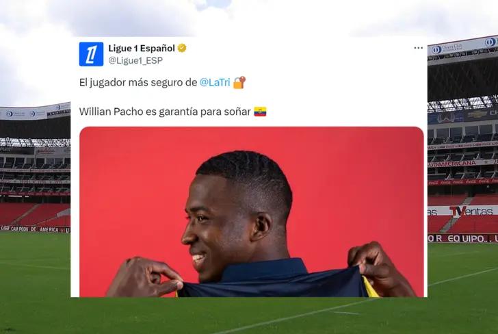 Publicación de la Ligue One sobre Willian Pacho