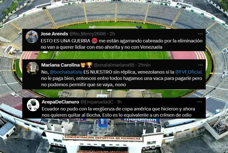 Mensajes de los hinchas venezolanos sobre la posible salida de Bocha Batista