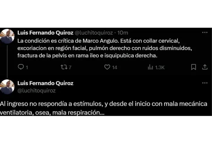 Luis Fernando Quiroz sobre el estado de salud de Marco Angulo