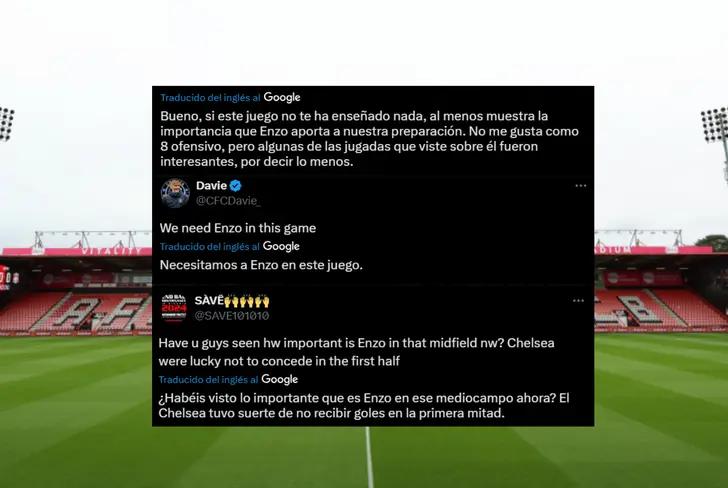 Comentarios de los hinchas del Chelsea sobre Enzo Fernández (Foto tomada de: X)