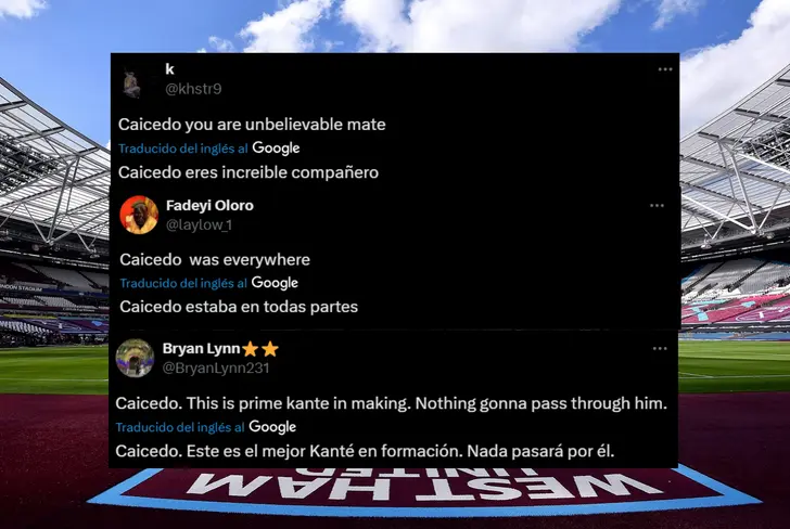 Comentarios de los hinchas del Chelsea sobre el partido de Moisés Caicedo vs. West Ham (Foto tomada de: X)